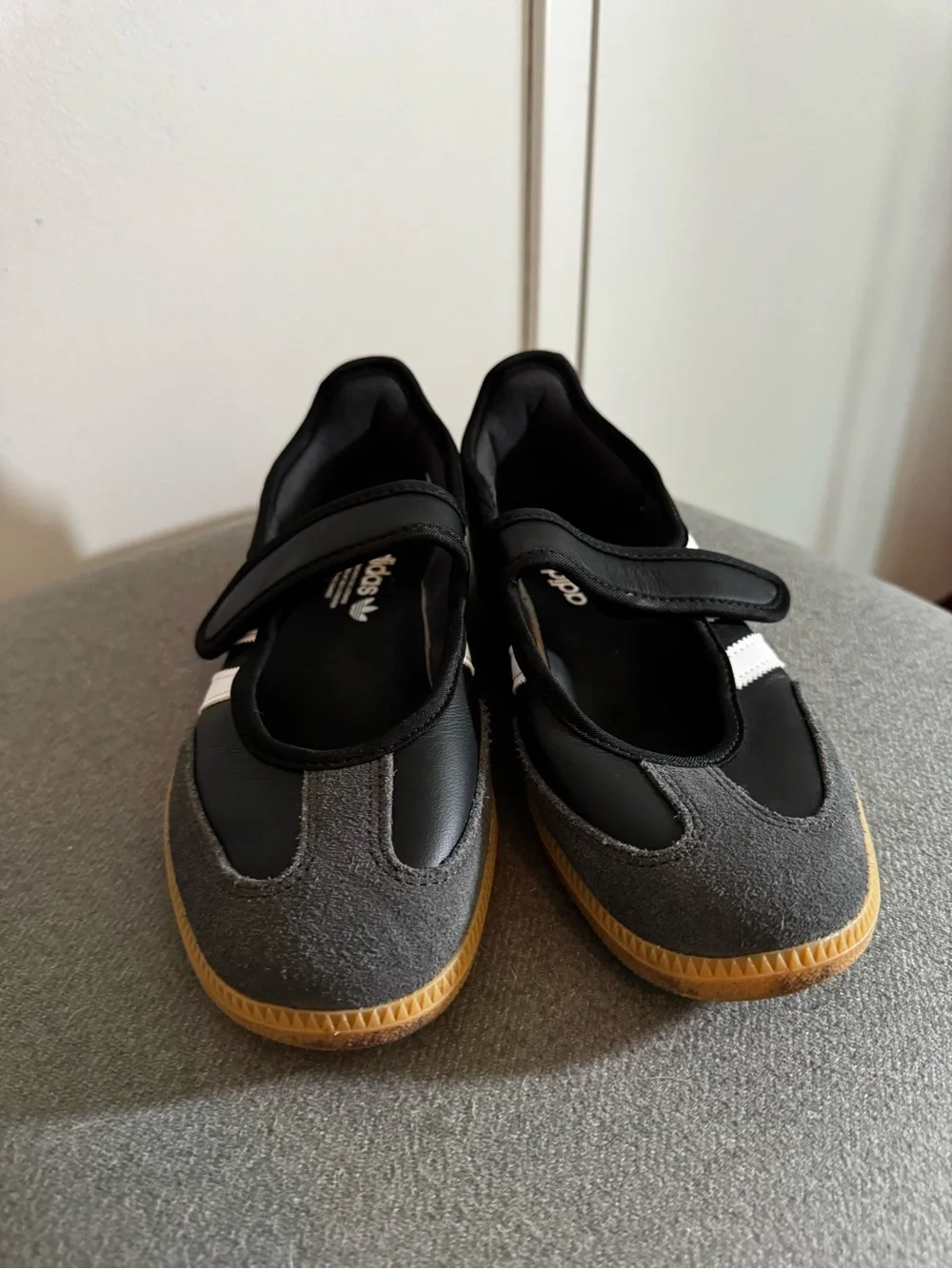 adidas Samba Mary Jane Sneakers - Black/White with Gum Sole - Picture 3 of 10